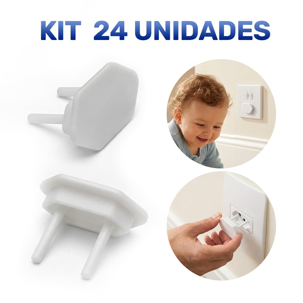 Kit 12/18/24 Protetor De Tomada Segurança Bebê Contra Choque Envio Imediato