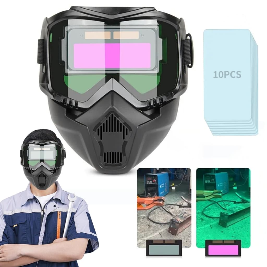 Capacete de Solda Máscara de Soldagem Automática com Lentes Filtro de Luz – Capacete Anti-Reflexo para Soldadores 10un L