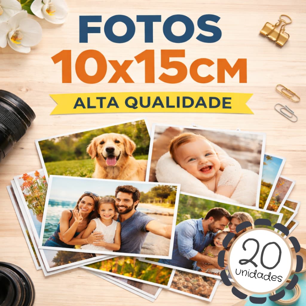 Fotos Reveladas 10x15 Papel Premium Alta Qualidade | Impressão Profissional 20 UND