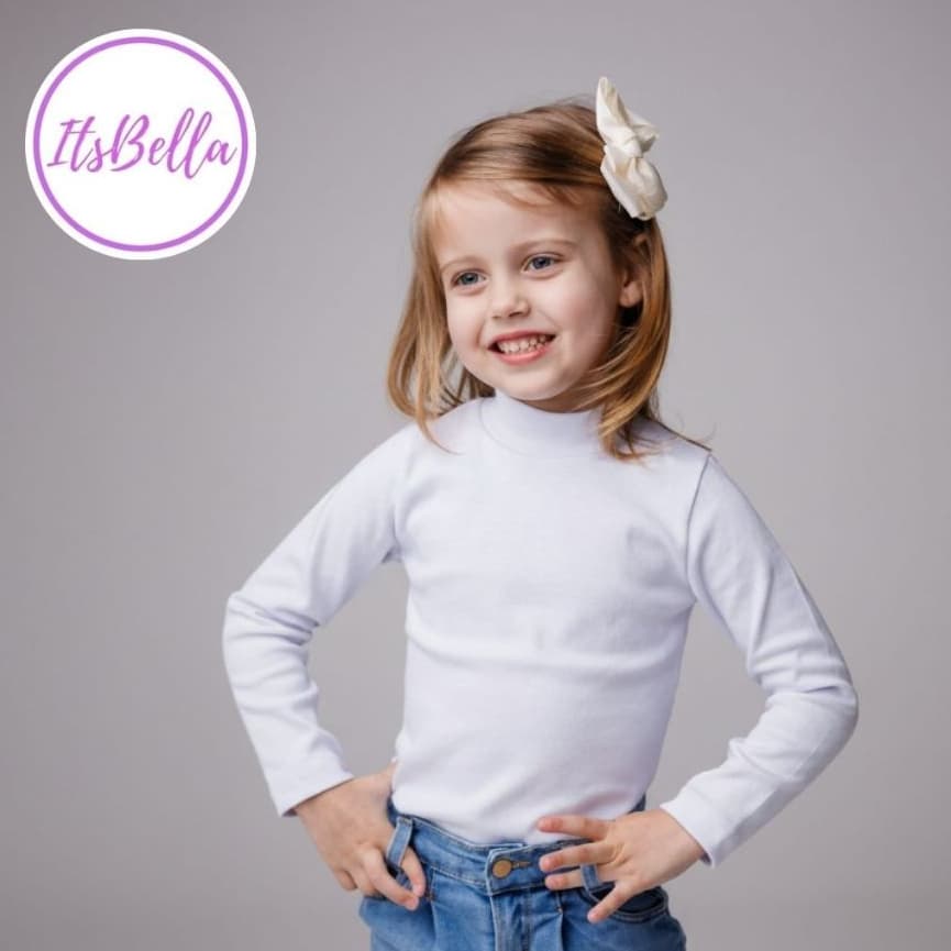Blusa Gola Alta Manga Longa Infantil Menina 4 AO 14