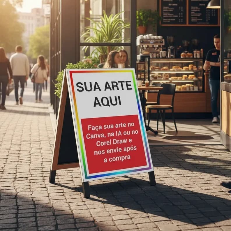 Cavalete Personalizado 59x92cm 2 Lonas Impressas