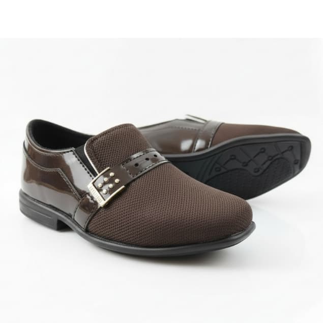 Sapato Social Infantil Masculino Cor Cafe Elegante e Super Confortavel