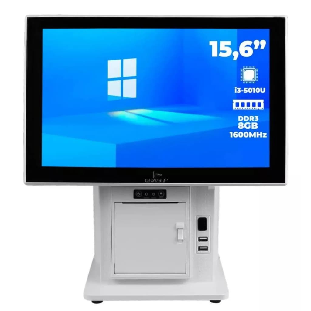 Computador Completo PDV Touch 15.6" i5 8GB SSD 256GB Com Impressora Térmica Integrada para Comércio