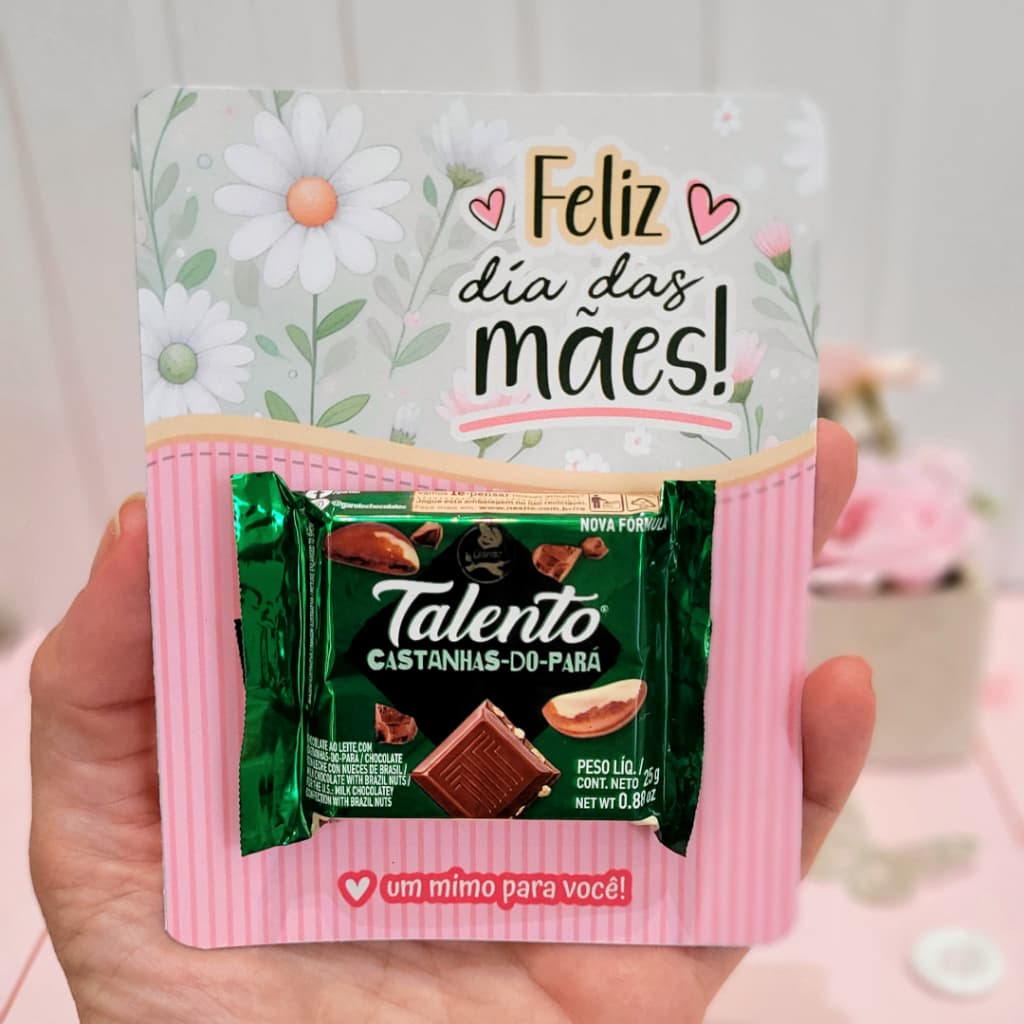 20 Card Cartão para Bombom Dia das Mães Mimo Presente Cliente