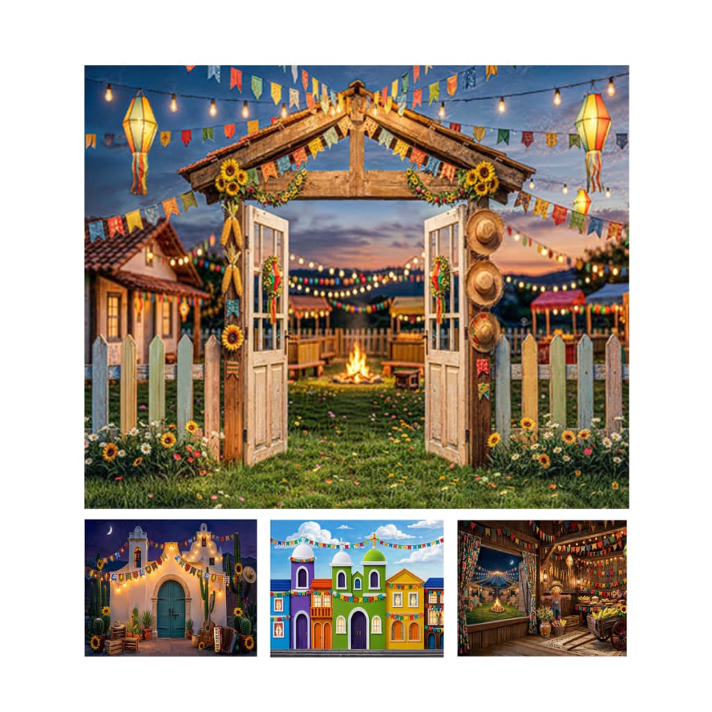 Fundo Fotográfico Horizontal Cenário Realista para Ensaios Tema Junino 2,60x1,70