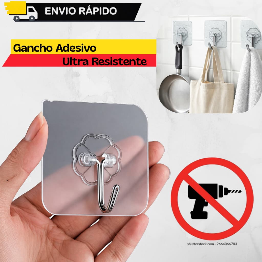KIT 10 Ganchos Adesivos Parede Multi Funcional Autocolante Casa Cozinha Quarto Banheiro Organizado ( ENVIO IMEDIATO )