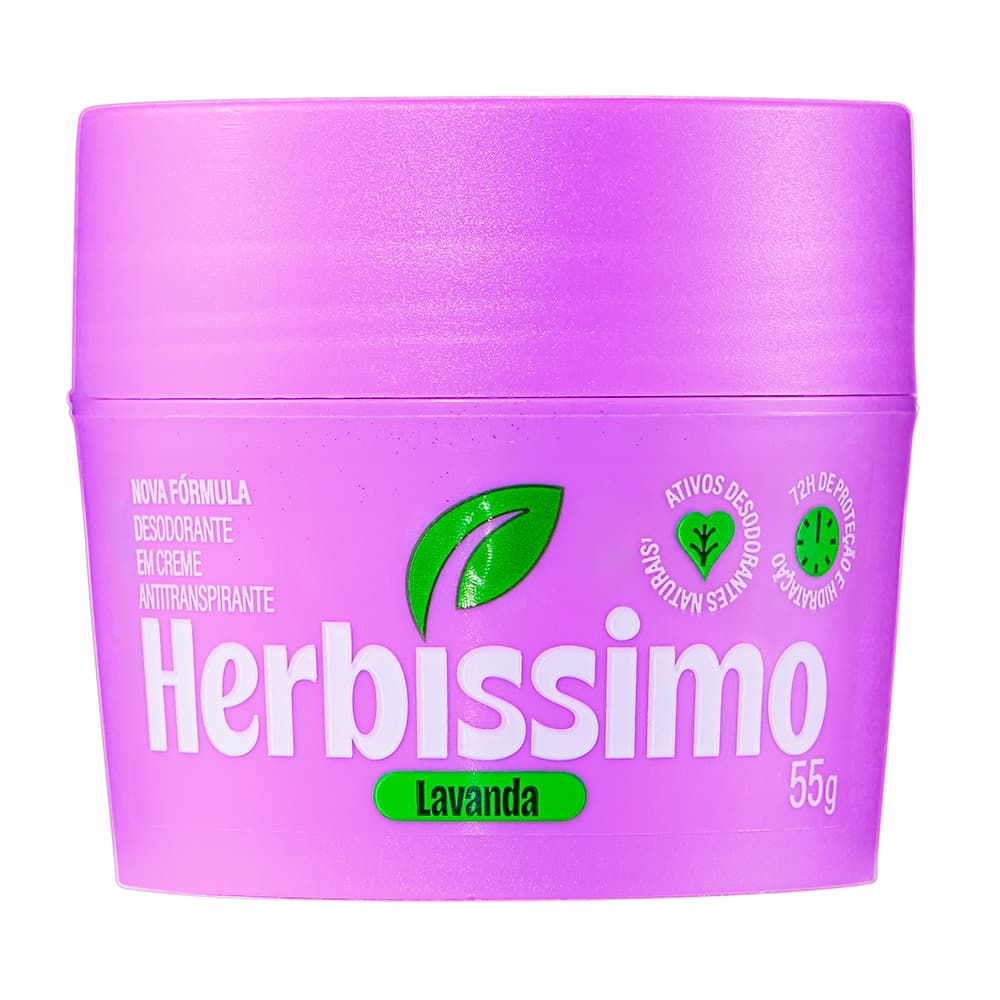 Desodorante Em Creme Antitranspirante Herbíssimo Lavanda 55g