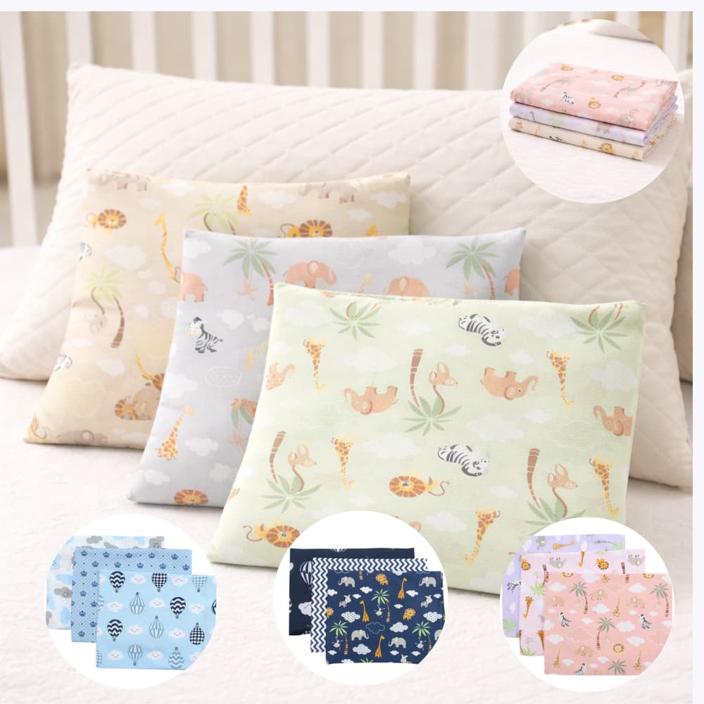 Jogo de Fronha de Bebê Menina e Menino Estampada 100% Algodão Kit 3 Peças