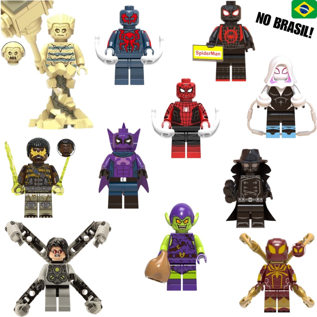 BONECOS HOMEM ARANHA SPIDERMAN PETER PARKER MILES MORALES ARANHAVERSO ELECTRO GATUNO ABUTRE GWEN OCTOPUS COLECIONÁVEL