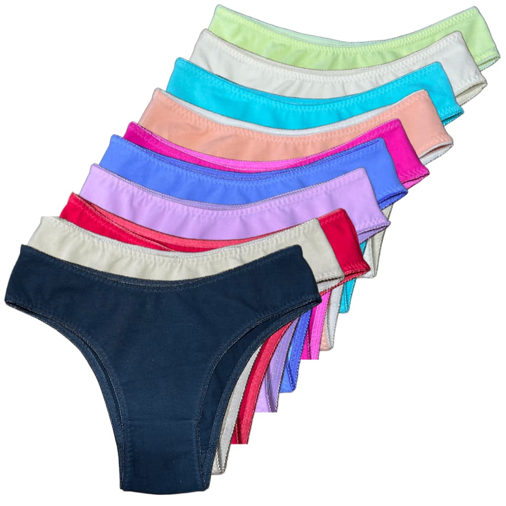 Calcinha Feminina Algodão Premium Tradicional Kit 5 ou 10