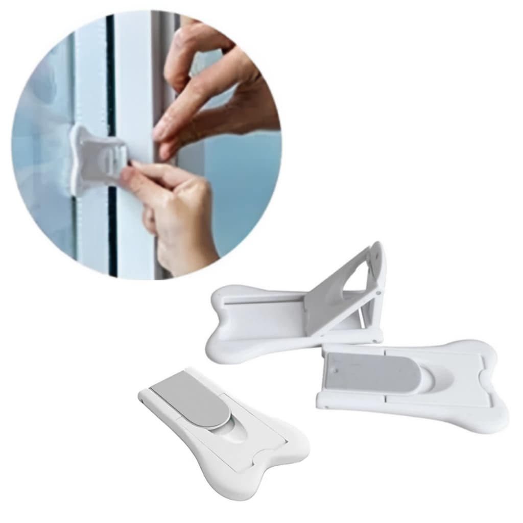 Kit 3 Trava Inteligente para Portas de Correr Janelas Box Seguranca para Criancas