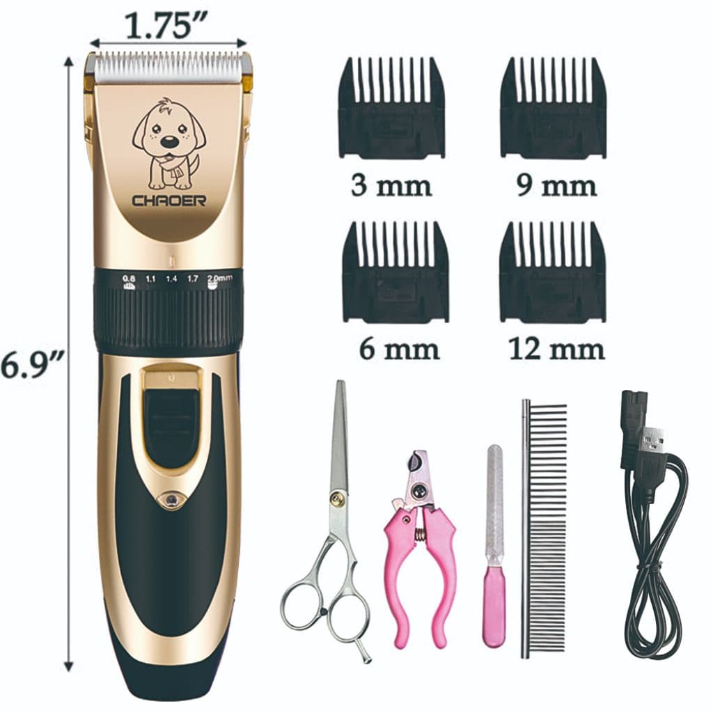 Kit Máquina Para Tosar Pet + Tesoura + Pente + Lixa Máquina Profissional Para Cachorro & Gato LEICO SHOP