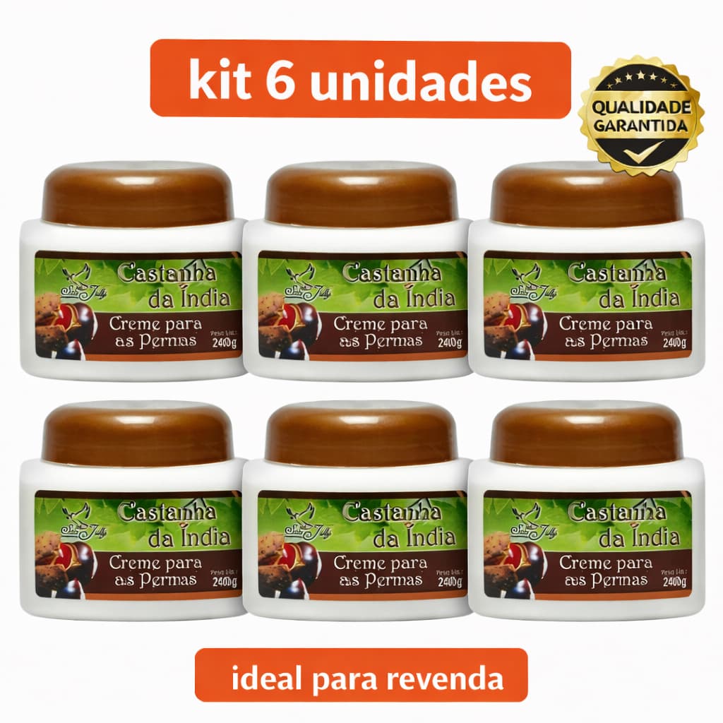 Kit 6 Cremes Castanha da Índia 240g SanJully para Pernas -  Original San Jully - Atacado/ Revenda