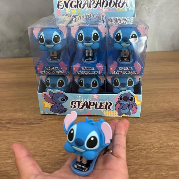 Mini Grampeador de Mesa Stitch Disney Fofo Papelaria Criativa