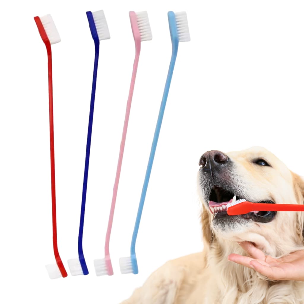 Escova Dental Pet Dupla Kit 4 Unidades para Cachorro e Gato