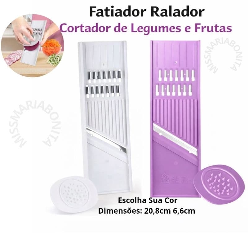Fatiador Cortador Ralador Manual de Legumes Batata Fruta Salada 20,8cm-MMB