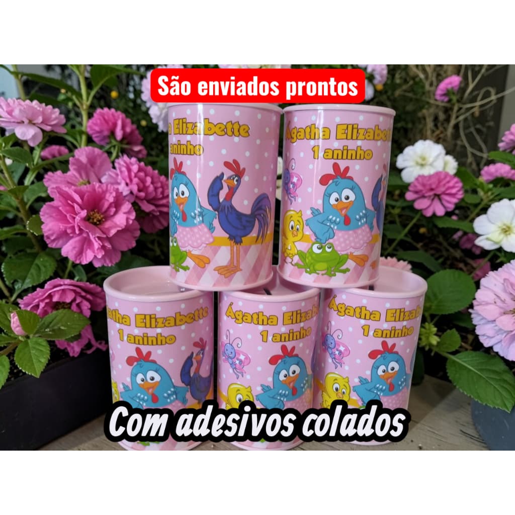 15 Lembrancinhas Personalizadas Cofrinhos Galinha Pintadinha Rosa