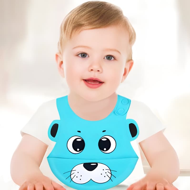 Babador Silicone Infantil Bandana Impermeável Para Bebê Migalhas Menina Blw Menino Bibs