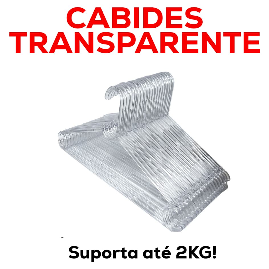 KIT Cabides Acrilico Transparente Adulto Reforçado Envio Imediato!