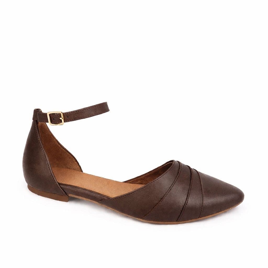 Sapatilha feminina bico fino preta marrom caramelo off white salomé sandalia moda rasteira sapato calçado