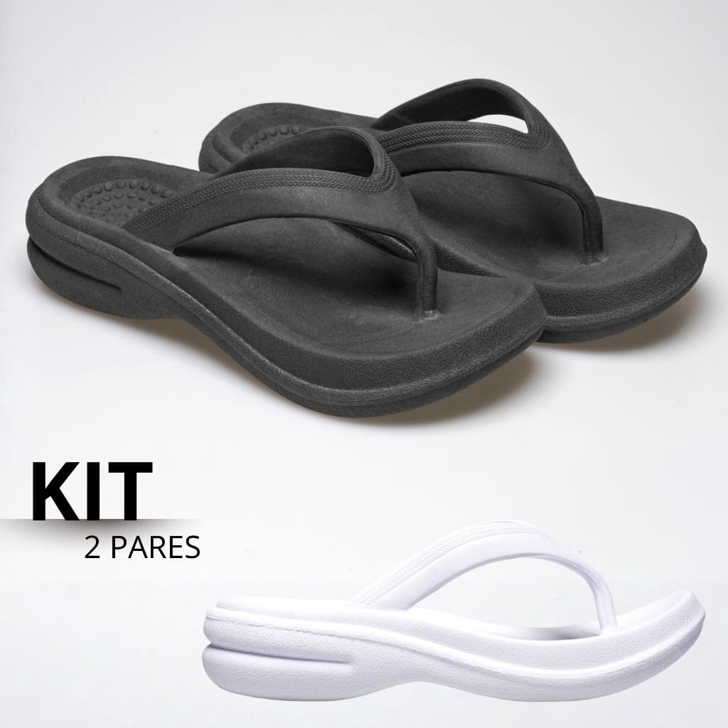 Kit 1 e 2 Pares Tamanco Feminino Ortopédico