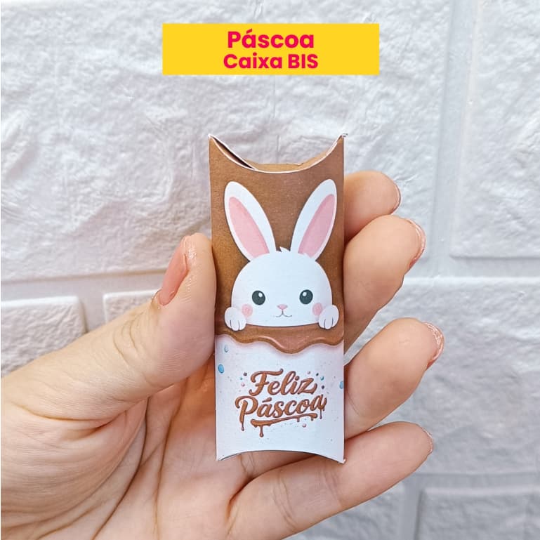 Caixa para BIS Páscoa Lembrancinha Rápida p/ Empresas e Escolas - Escolha seu Modelo