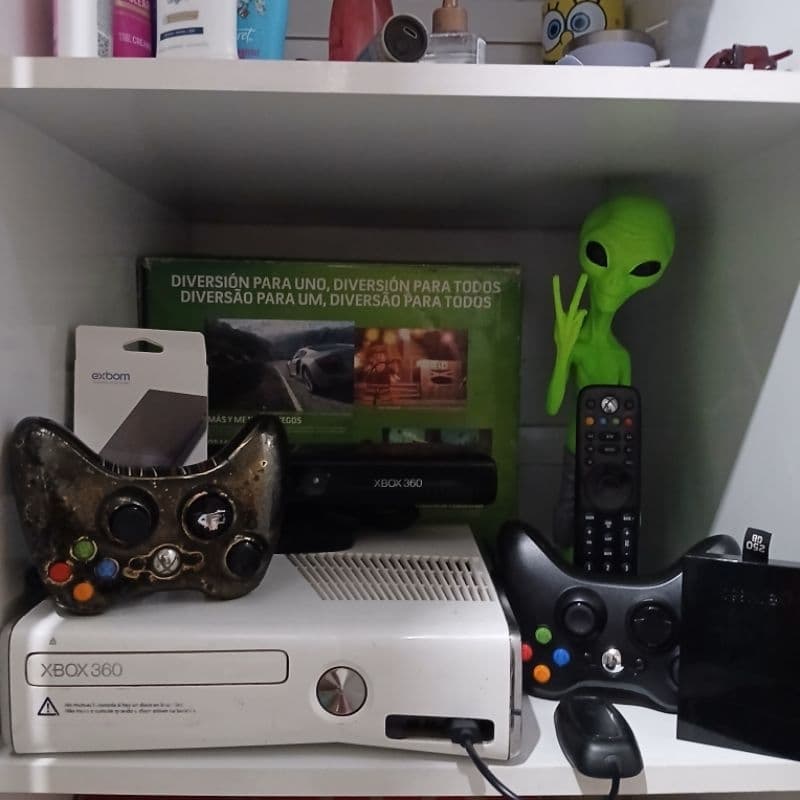 Xbox 360 Slim Branco Desbloqueado Exploit com 100 Jogos no Hd Externo (Completão)