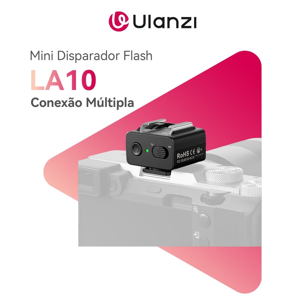 ULANZI LA10 Disparador Flash Sem Fio 2.4GHz Mini Transceptor Universal para Câmera Canon Nikon Sony