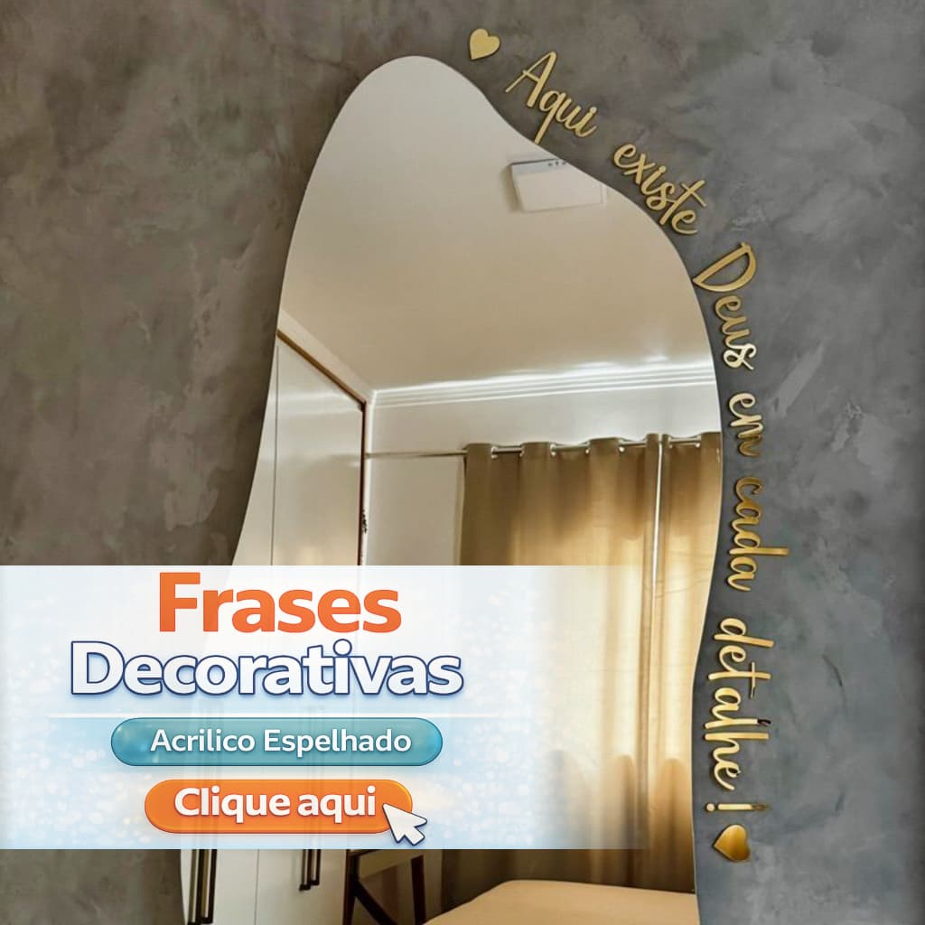 Frases em Acrílico Espelhado Personalizadas para Decoração de Paredes, Salões e Ambientes Religiosos