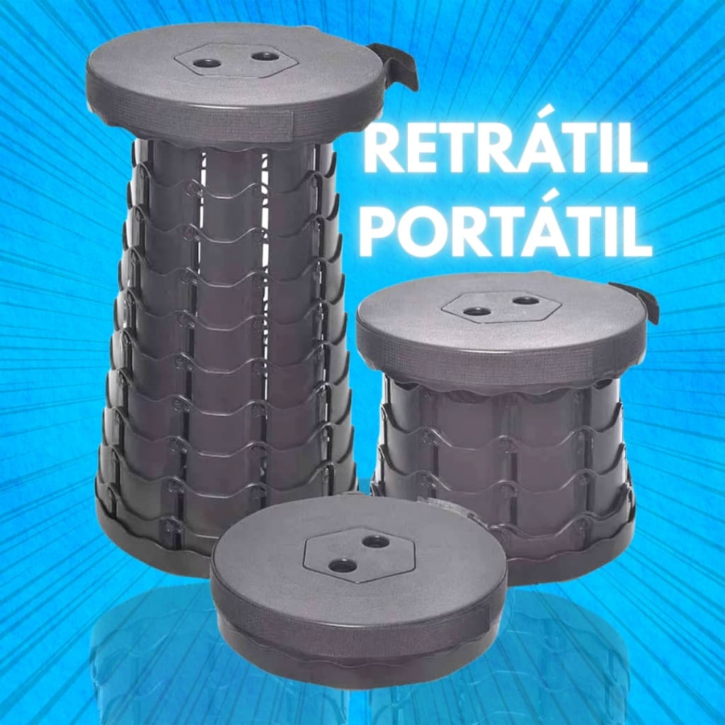 Banqueta Banco Retrátil Portátil Pesca Com Alça Telescópica Camping Caminhada piquenique