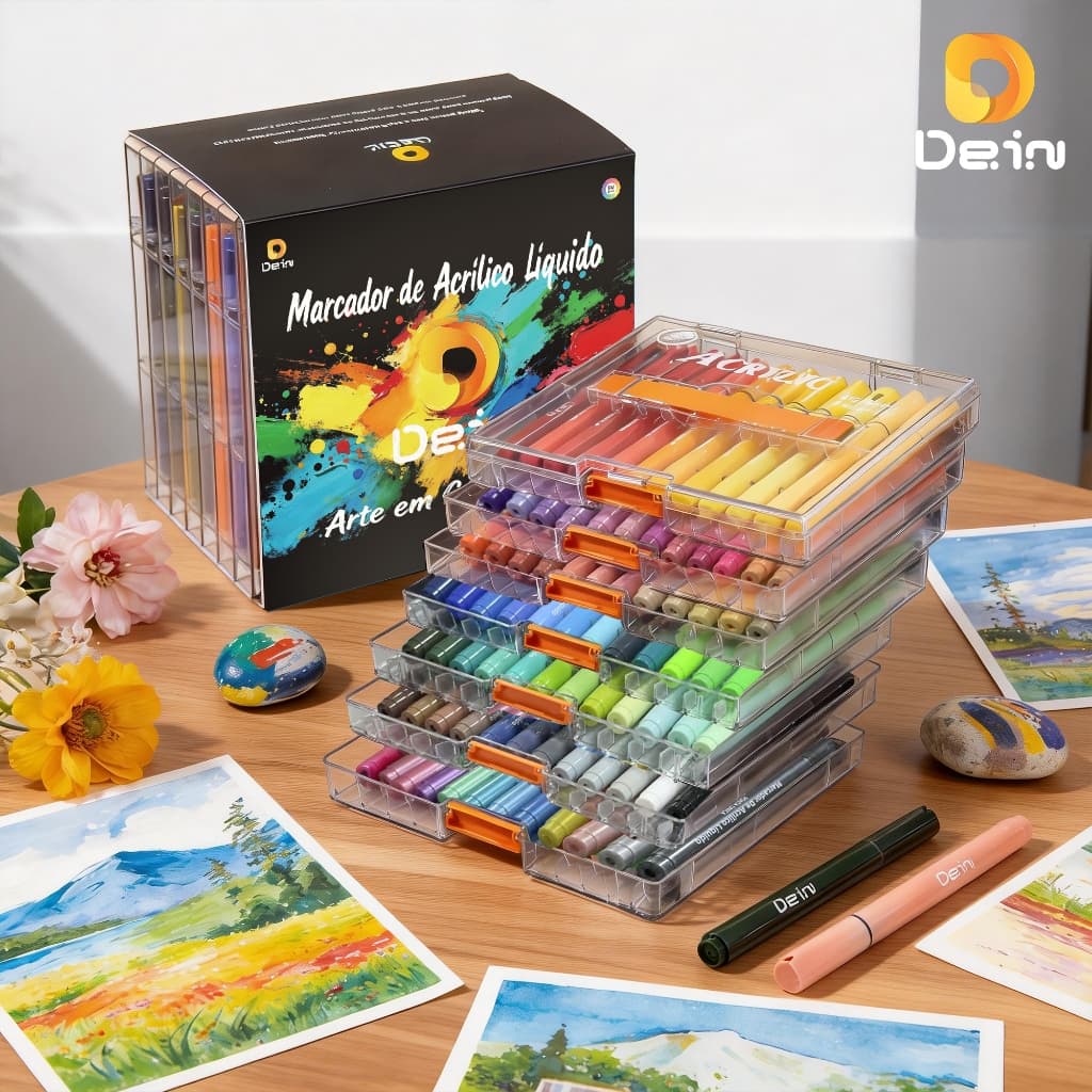 Marcadores Acrílicos Diretos｜72 a 84 Cores｜3x Mais Tinta｜DIY · Pintura · Presente