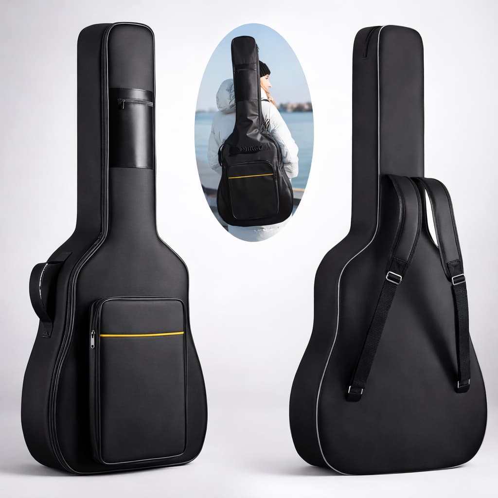 Capa Bag Case Violão Classico Folk Guitarra Acolchoada Com Alças e Bolsos Premium