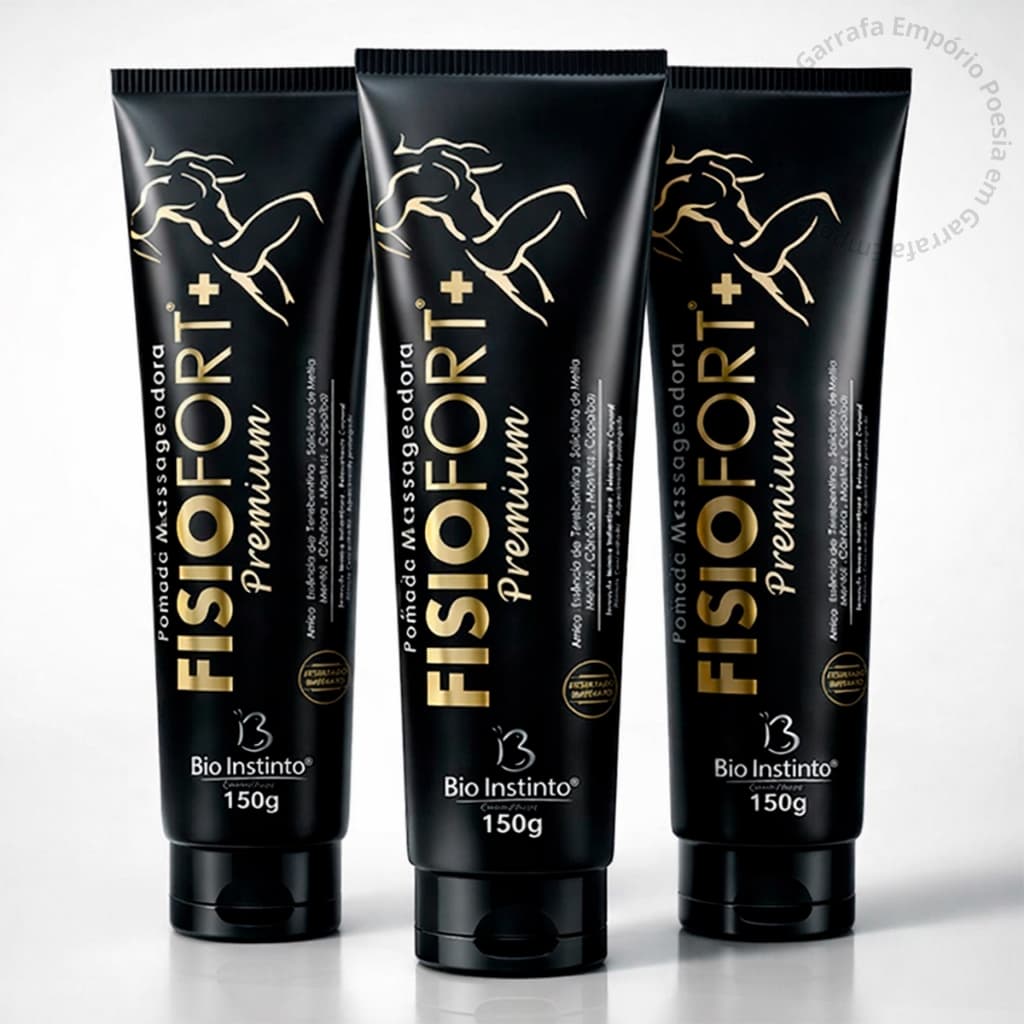Kit 1/3 Fisiofort Premium Original 150g Preto Dor Muscular Coluna Joelho  Lombar