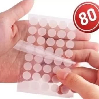 Kit com 80  Adesivos Hidrocoloide Protetores de Espinhas e acnes - Invisível Facial para Imperfeições Dia e Noite