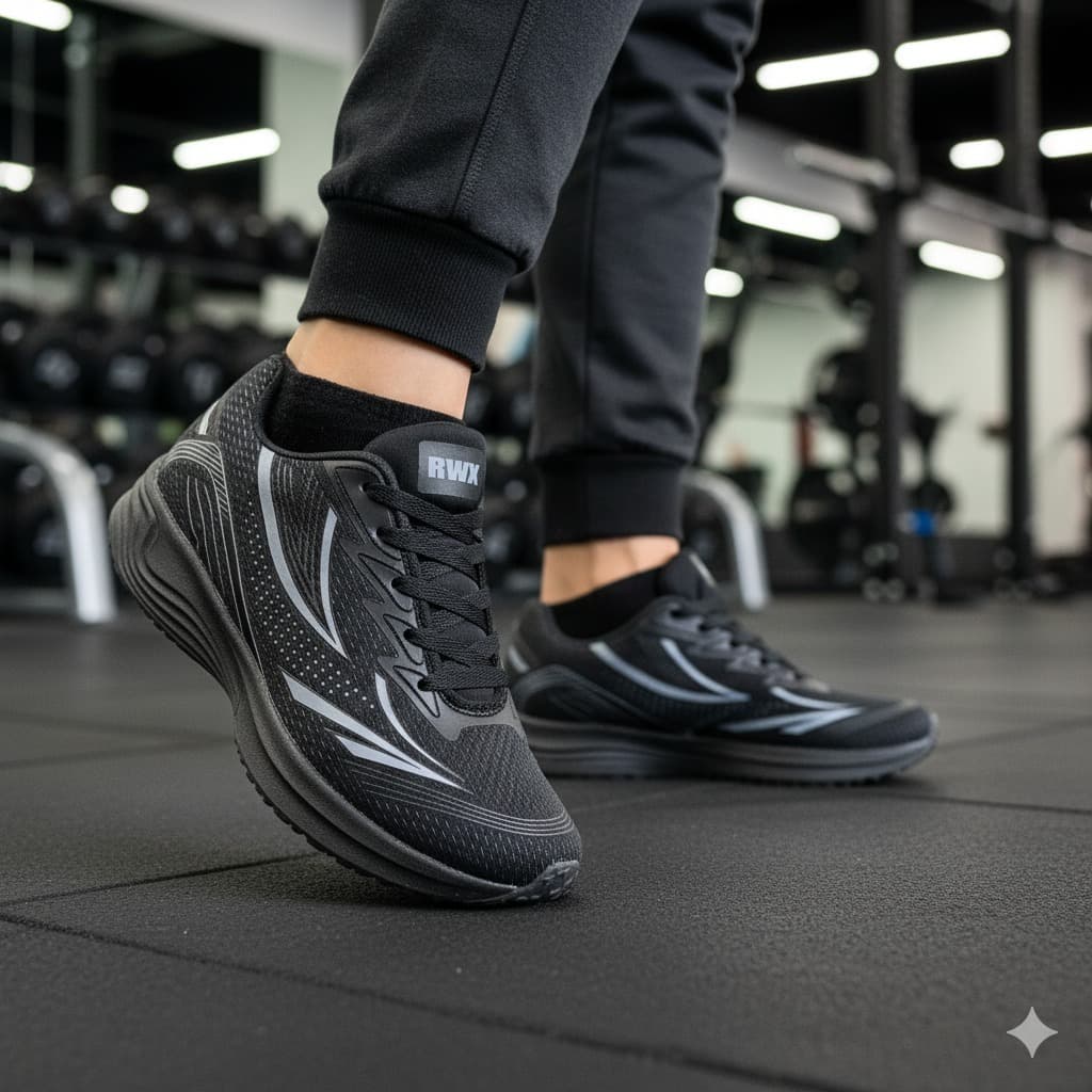 Tênis Masculino/Feminino Preto AMX – Design Moderno e Solado Resistente