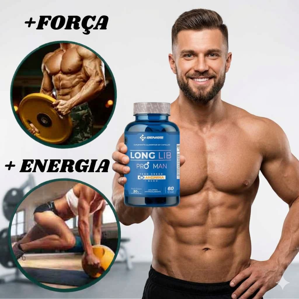 Suplemento Natural Original Pro-Man - Força , Disposição e Energia Genisis Nutrition - 60 Capsulas  Sem Sabor