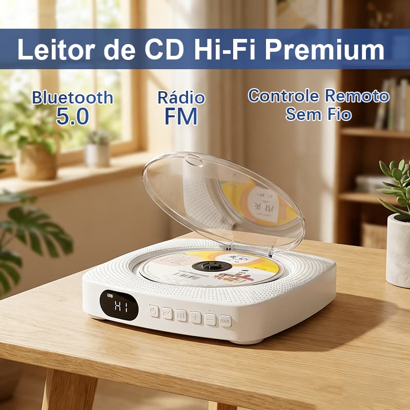 Leitor De CD DVD Portátil Multimídia Bluetooth DVD Player com USB HDMI Controle Remoto Rádio FM Com Suporte Grátis