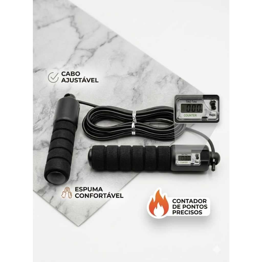 Corda de Pular Profissional Ajustável 3M para Exercícios