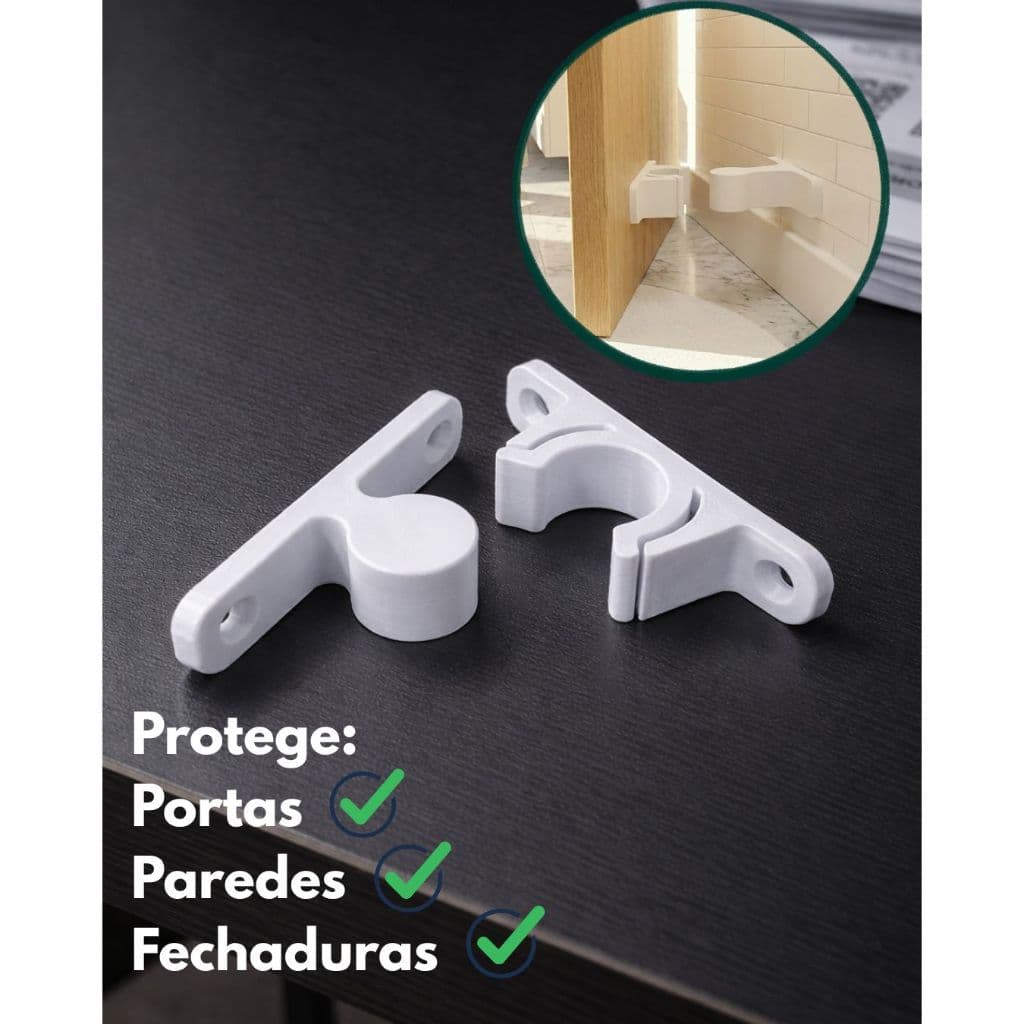 Trava de Porta Fixador Prendedor de Porta Acompanha Adesivo  Fita Dupla Face