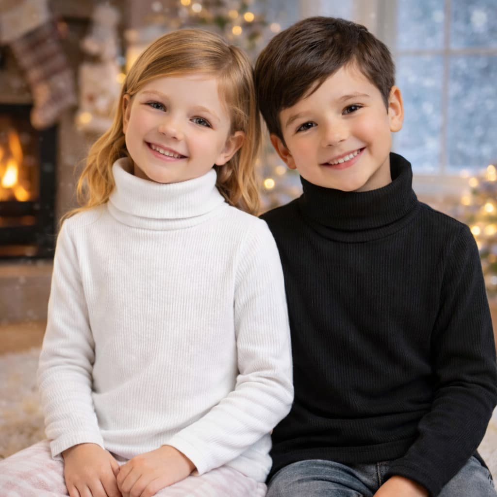 Blusa Térmica Cacharrel Peluciada Canelada  Gola Alta Infantil Inverno Frio