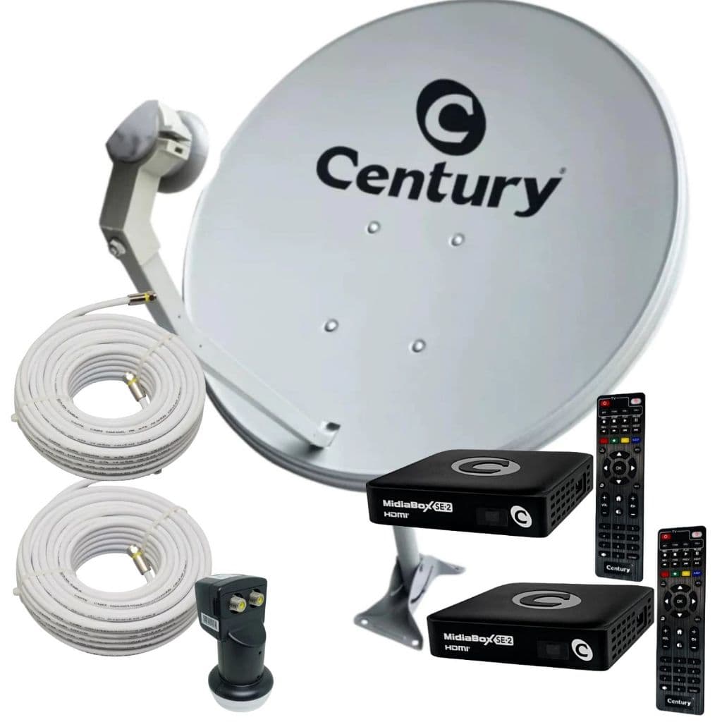 Kit Antena Receptor Digital BandaKU Full HD SE-2 Century C/ LNBF Duplo