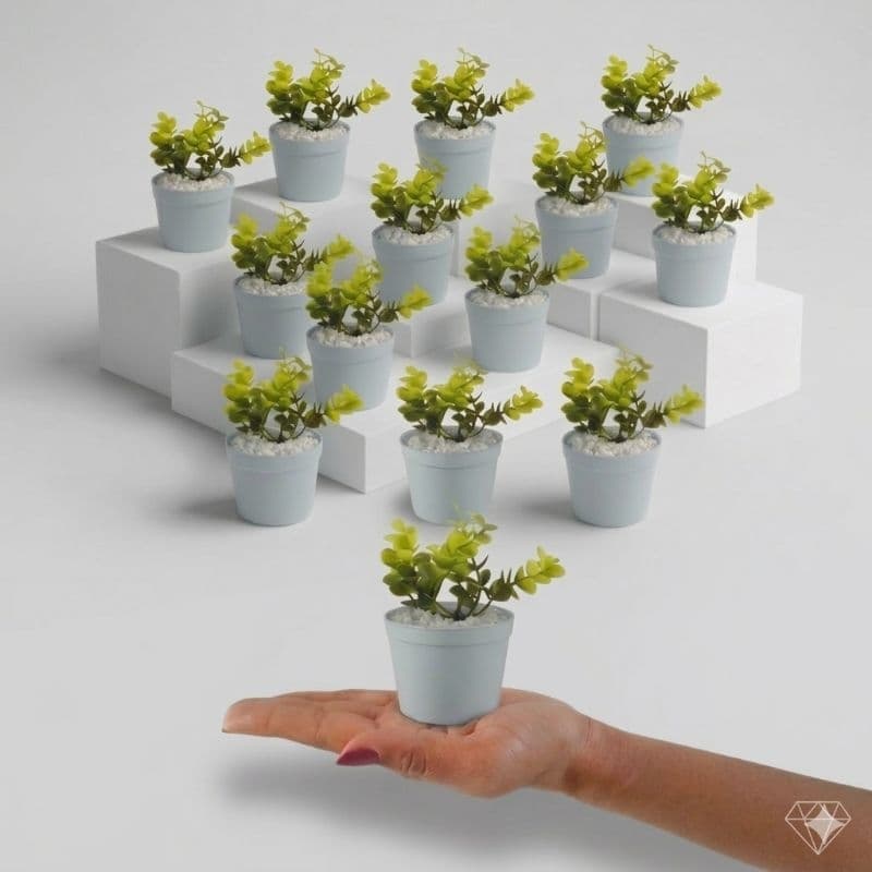 12 Vasos Com Plantas Artificiais Para Decoração Mesa de Festa  Aniversário Casamento Escritório Sala