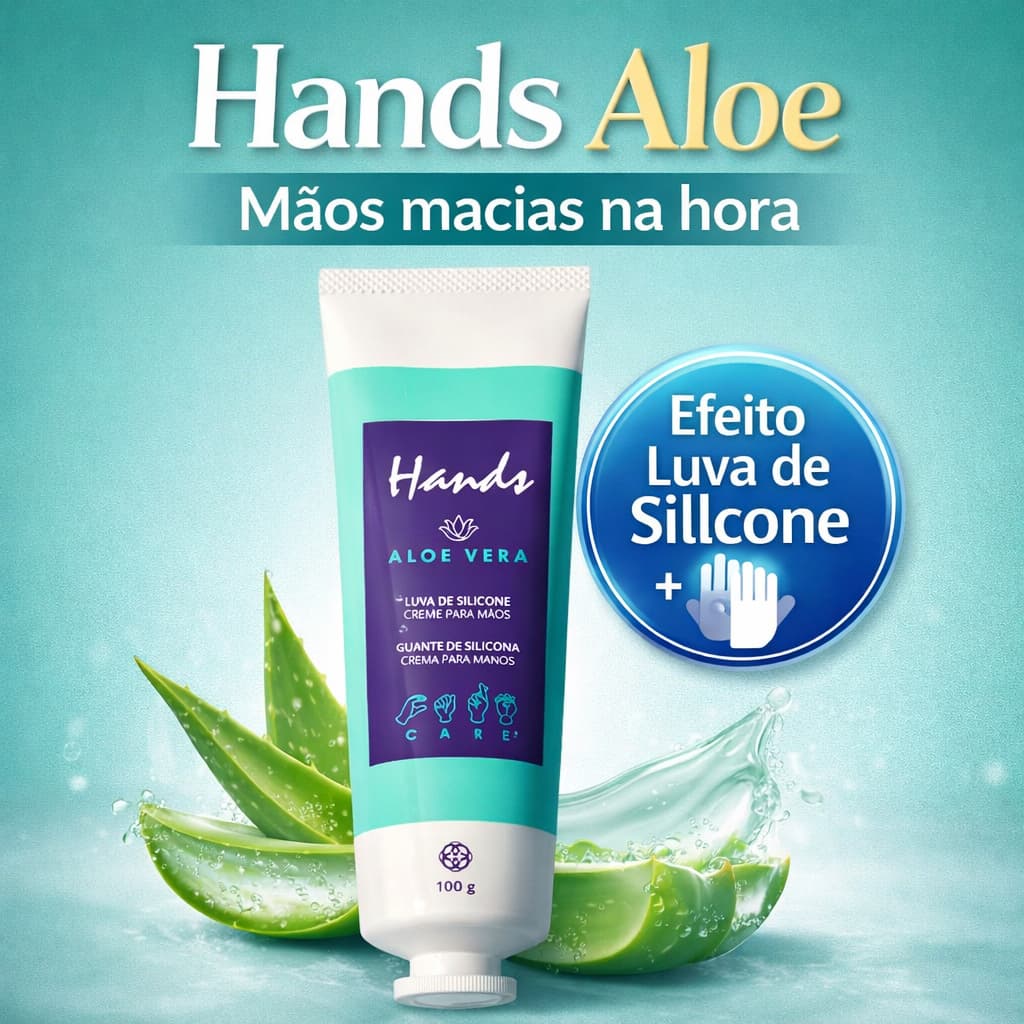 Luva de Silicone Para as Mãos Hands Com Aloe Vera Hidratação Profunda Hinode Sem Rachos
