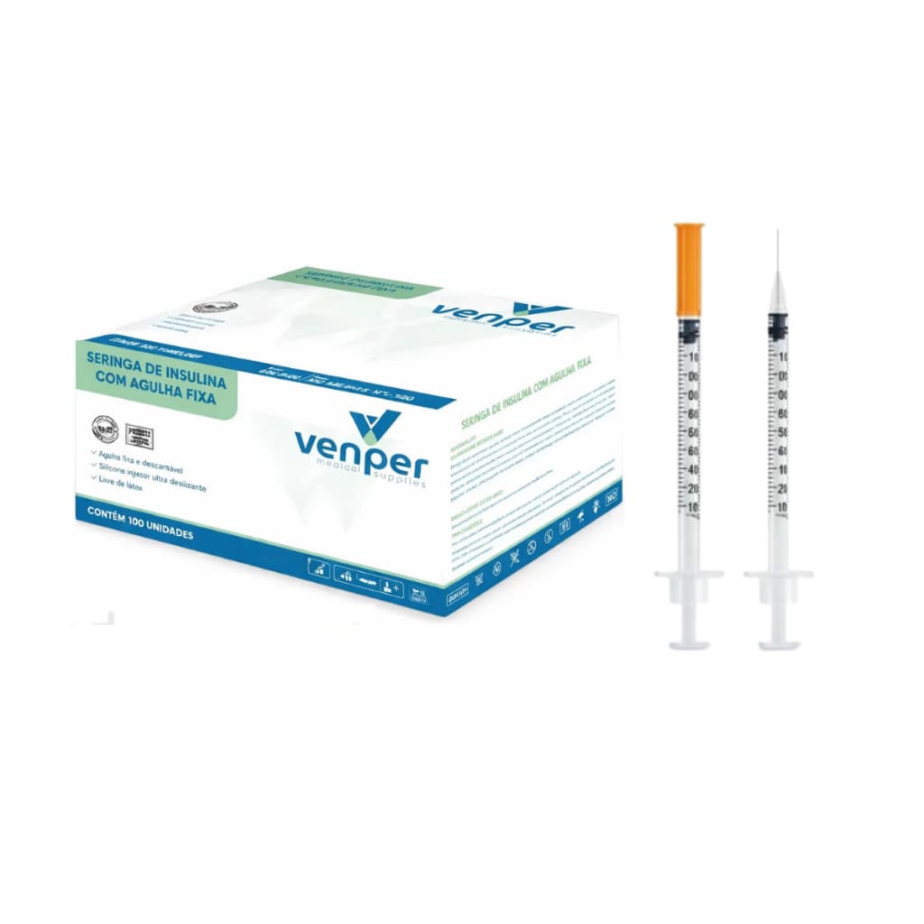 Seringa 1ml C/ Agulha Fixa 8x0,30mm Kit Até 50 Unidades