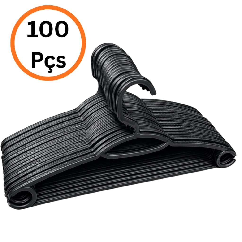 Kit 100 Cabide Antiderrapantes Cabides Para Roupas Resistentes Não Marca Roupa Cruzeta Arara