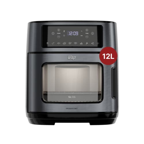 Fritadeira Sem Óleo WAP AirFry Oven Digital Black 12L 1800W Com Luz interna e 10 funções - 127V