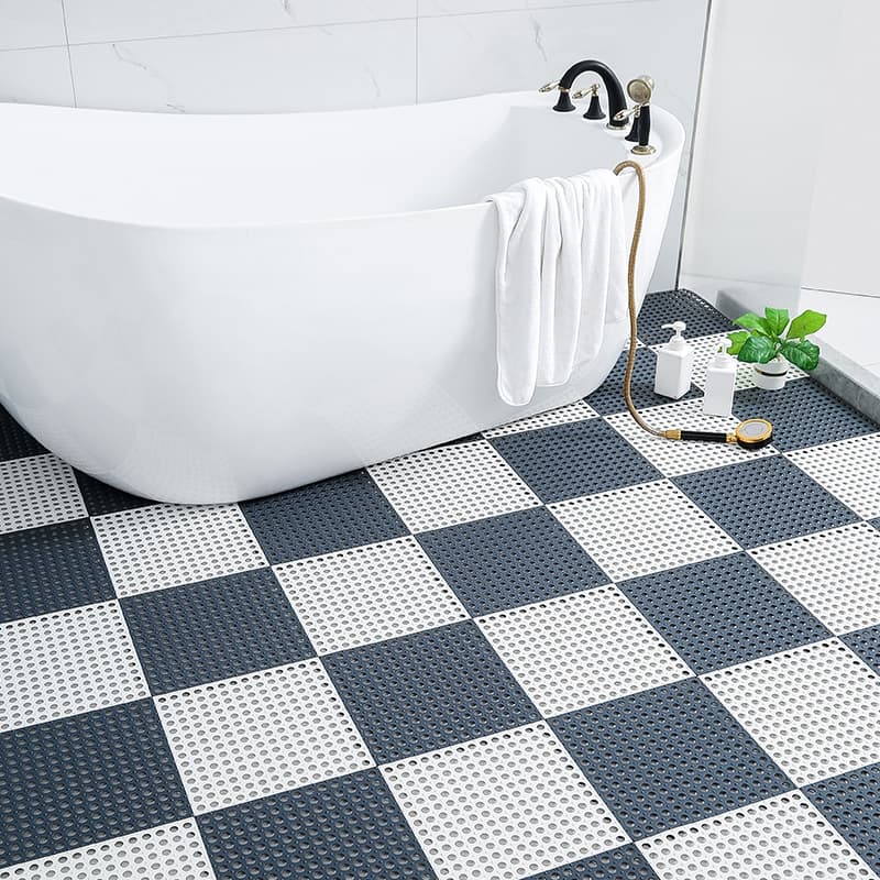 Tapete Modular 6 Peças Antiderrapante 30x30cm para Banheiro e Sauna