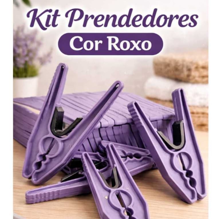 Kit 24 ou 36 Prendedores de Roupa Reforçado Antivento Plástico Super Resistente Casa Organização