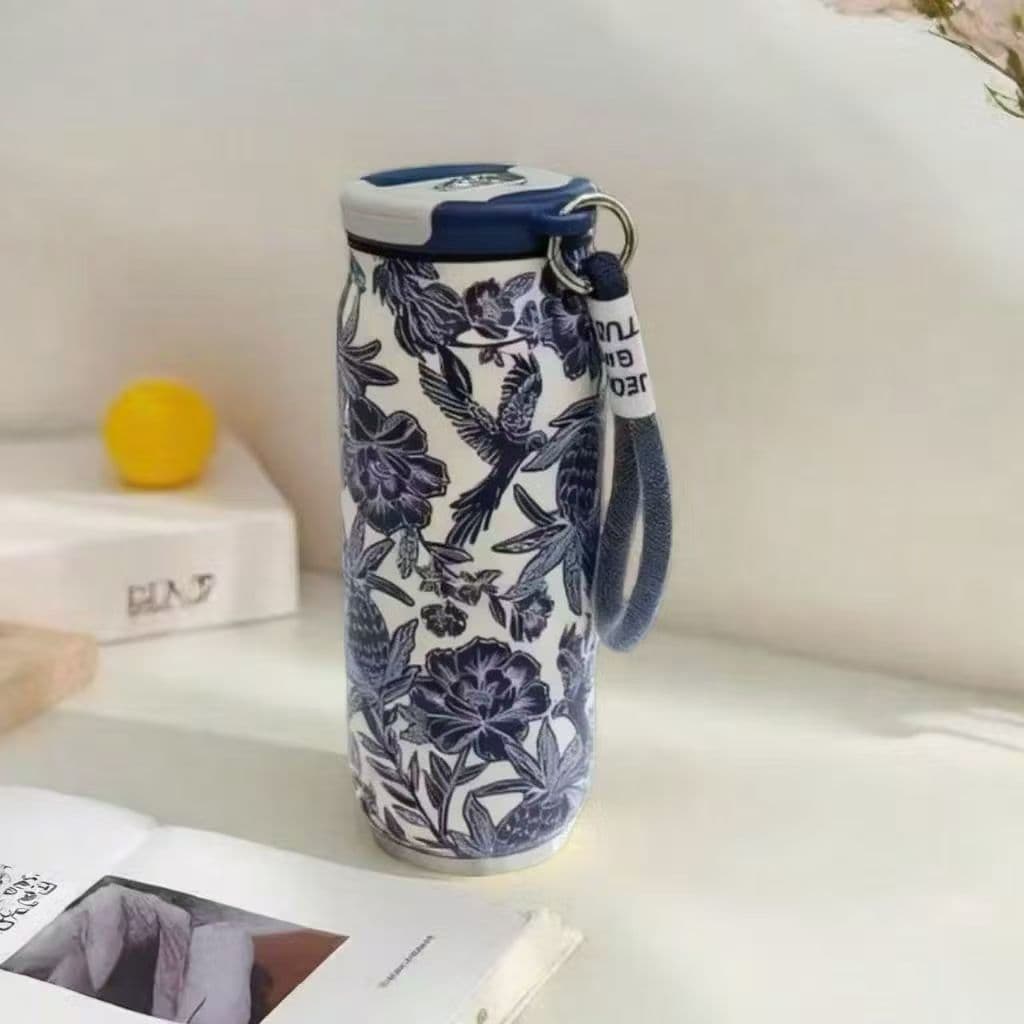 Garrafa Térmica aço farm inox Copo Estampado térmica estilo Lata com alça 600 ml