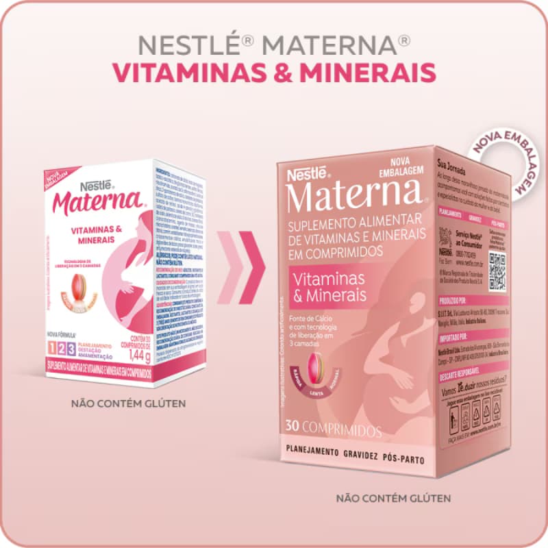 Suplemento Vitamina e Minerais Materna 30 Cpr – Nestlé